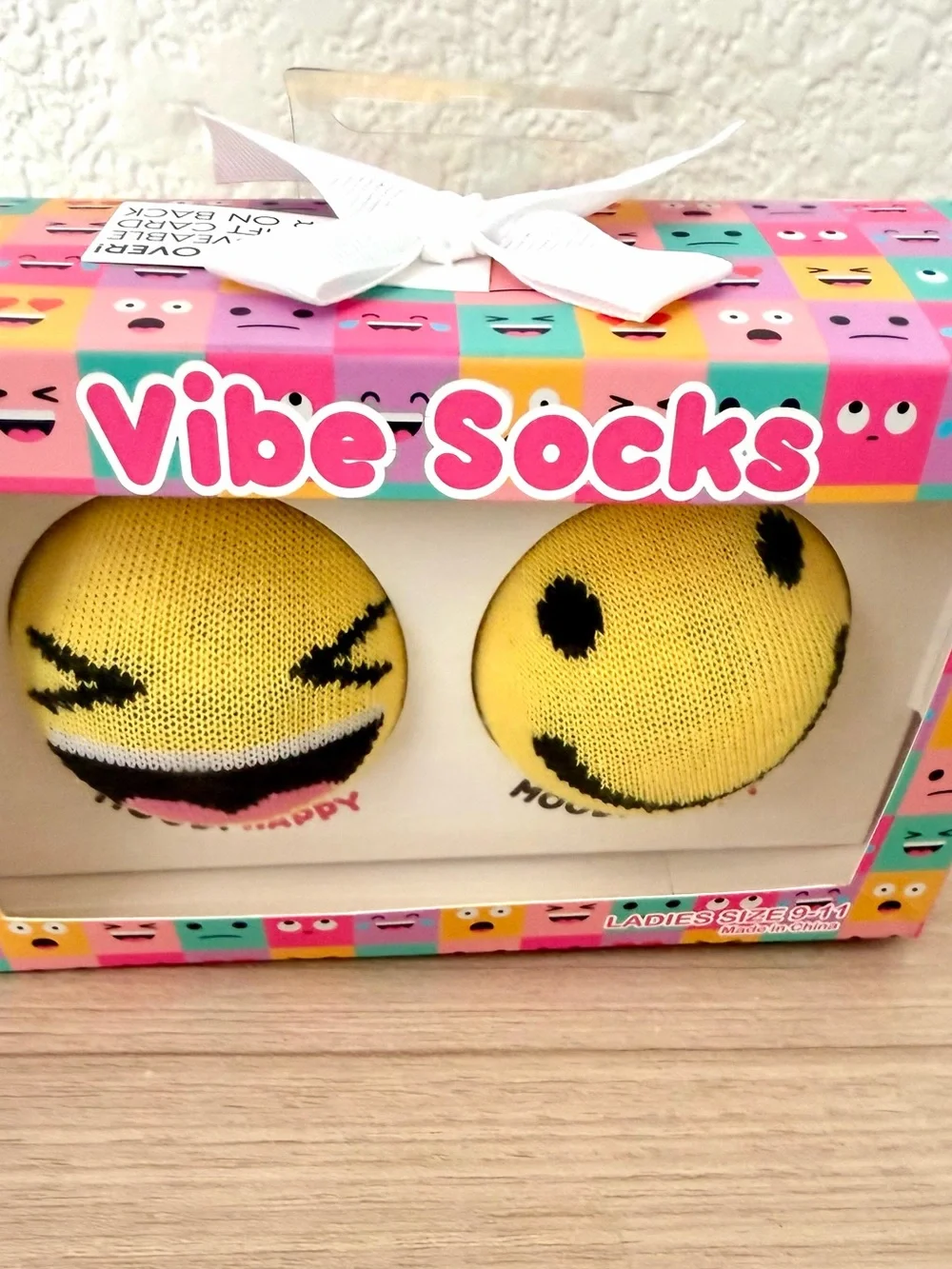 Yellow Emoji Crew Socks - Smiley Face Design